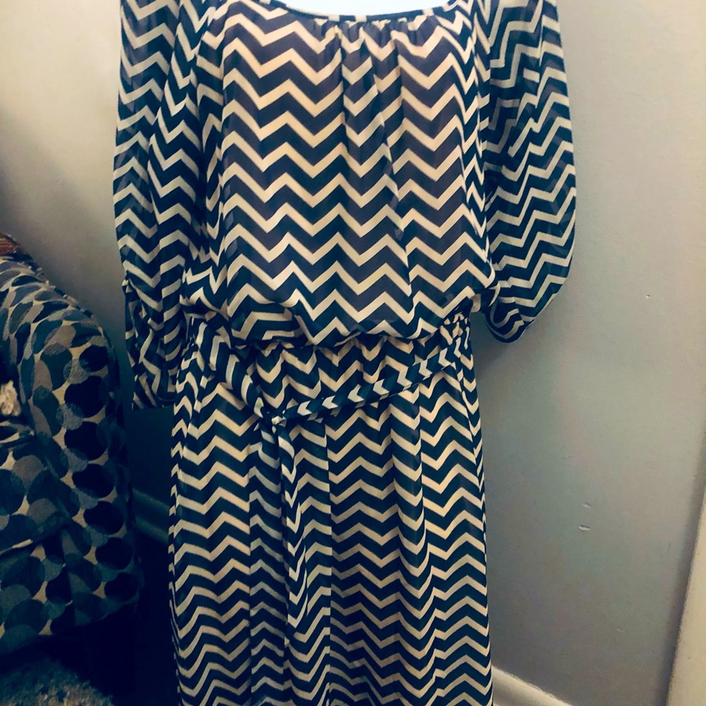 Extraordinary blue striped dress